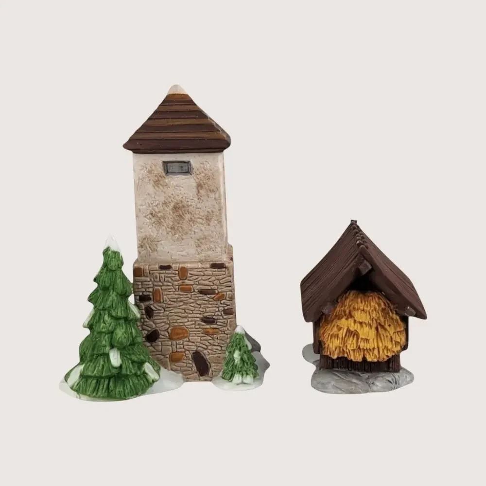 Vintage Dept. 56 Silo and Hay Shed Heritage Village Set